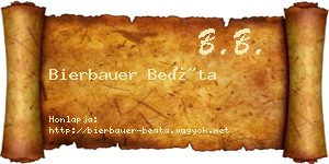 Bierbauer Beáta névjegykártya